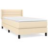vidaXL Krevet s oprugama i madracem krem 90 x 190 cm od tkanine