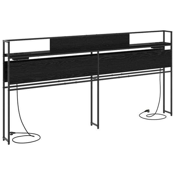 vidaXL Skladi&scaron;no uzglavlje Crni hrast 200 cm Konstruirano drvo