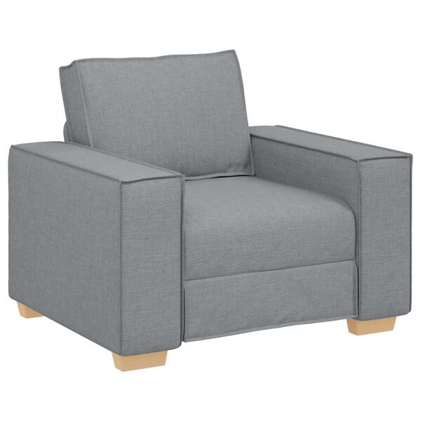 vidaXL Sofa 3 pcs Svijetlo siva Platnasta tkanina