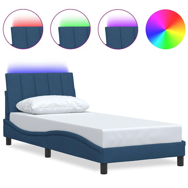 vidaXL Okvir za krevet bez madraca Hanko plava 80x200cm od tkanine