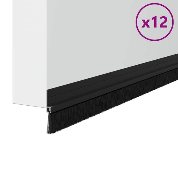 vidaXL Samoljepljivi pečati za vrata 12 pcs Crna 100 cm