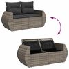 vidaXL 9-dijelni set vrtnih sofa od poliratana s jastucima sivi