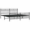 vidaXL Metalni okvir kreveta uzglavlje i podnožje crni 183x213 cm