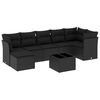 vidaXL 8-dijelni set vrtnih sofa od poliratana s jastucima crni