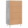 vidaXL Visoka komoda siva betona 60x36x110 cm od konstruiranog drva