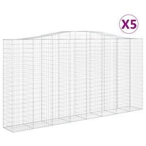 vidaXL Lučne gabionske ko&scaron;are 5 kom 400x50x200/220cm pocinčano željezo