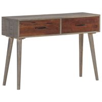 vidaXL Konzolni stol sivi 110x35x75 cm od masivnog grubog drva manga
