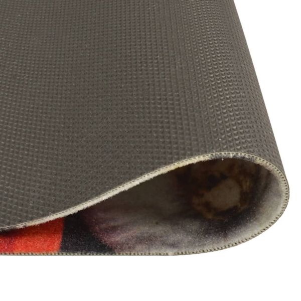 vidaXL Kuhinjski tepih perivi uzorak vina i hrane 45x150 cm bar&scaron;unasti