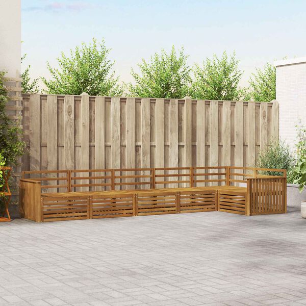 vidaXL Set vanjskih sofa 6 pcs Prirodna Čvrsto drvo akacije