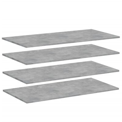 vidaXL Police za knjige 4 kom siva boja betona 100x50x1,5 cm iverica