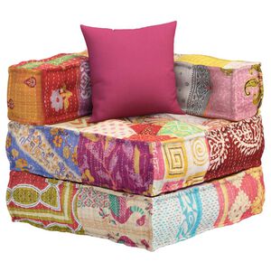 vidaXL Modularni tabure s jastukom od tkanine s uzorkom patchwork