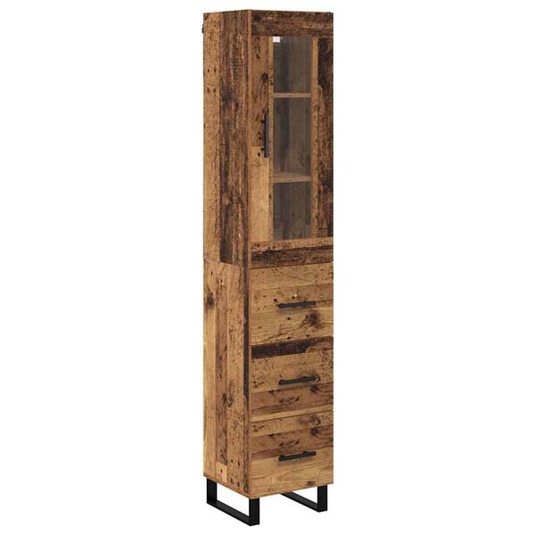 vidaXL Highboard Staro drvo 34,5 x 34 x 180 cm Konstruirano drvo