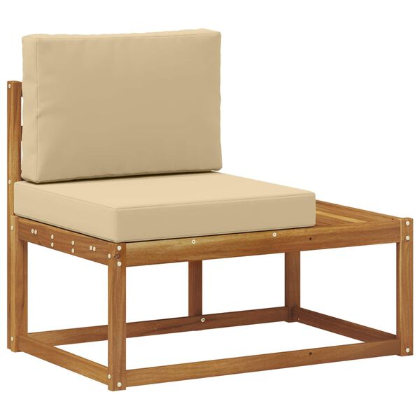 vidaXL Vanjski krajnji kauč s jastukom Prirodna 91 x 63 x 73 cm
