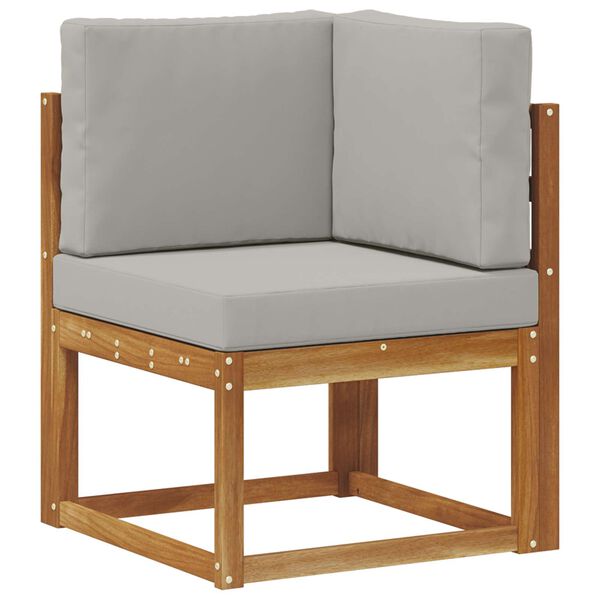 vidaXL Set vanjskih sofa s jastukom 8 pcs Prirodna i svijetlo siva