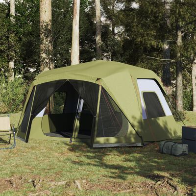 vidaXL Obiteljski šator za 10 osoba zeleni vodootporni brzo otpuštanje