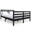 vidaXL Okvir za krevet od masivnog drva crni 140 x 190 cm