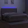 vidaXL Krevet box spring s madracem LED smeđesivi 200x200 cm tkanina