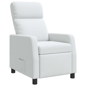 vidaXL Fotelja s nagibom Bijela Tkanina