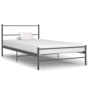 vidaXL Okvir za krevet sivi metalni 90 x 200 cm