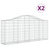 vidaXL Lučne gabionske ko&scaron;are 2 kom 200x30x80/100 cm pocinčano željezo