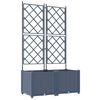 vidaXL Vrtna saksija 2 pcs Sivi 80 x 40 x 143 cm Plastika