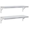 vidaXL Zidne police 2 kom 75 x 30 cm srebrne nehrđajući čelik