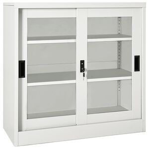 vidaXL Ormarić s kliznim vratima svjetlosivi 90 x 40 x 90 cm čelični