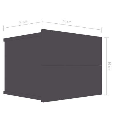 vidaXL Noćni ormarić sivi 40 x 30 x 30 cm od konstruiranog drva