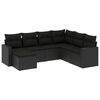 vidaXL 7-dijelni set vrtnih sofa od poliratana s jastucima crni