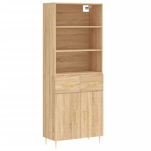 vidaXL Visoka komoda hrasta sonome 69,5x34x180cm od konstruiranog drva