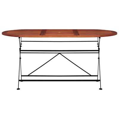 vidaXL Vrtni stol od masivnog bagremovog drva 160 x 85 x 74 cm ovalni