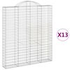 vidaXL Lučne gabionske ko&scaron;are 13kom 200x30x220/240cm pocinčano željezo