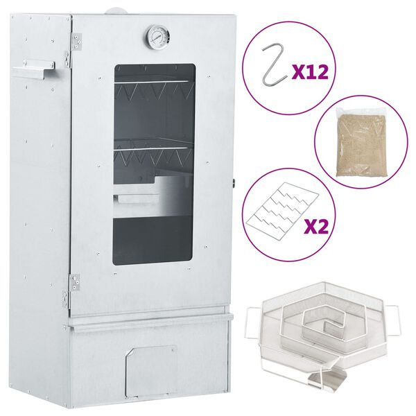 vidaXL Pećnica s pu&scaron;nicom i generatorom hladnog dima pocinčani čelik