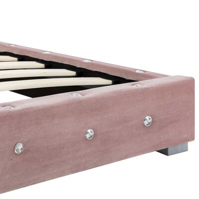 vidaXL Okvir za krevet ružičasti baršunasti 160 x 200 cm
