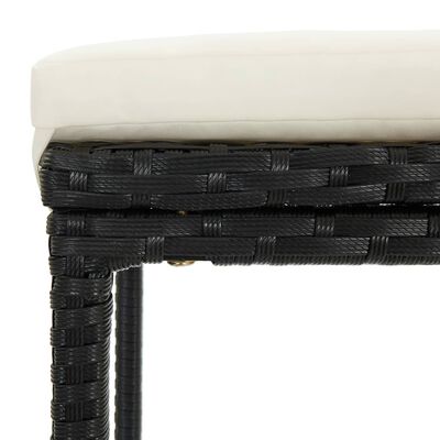 vidaXL Barski stolci s jastucima 3 kom crni od poliratana