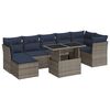 vidaXL 8-dijelni set vrtnih sofa poliratan i bagrem s jastucima sivi