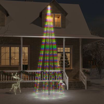 vidaXL Božićno drvce na stijegu 732 LED žarulje šarene 500 cm