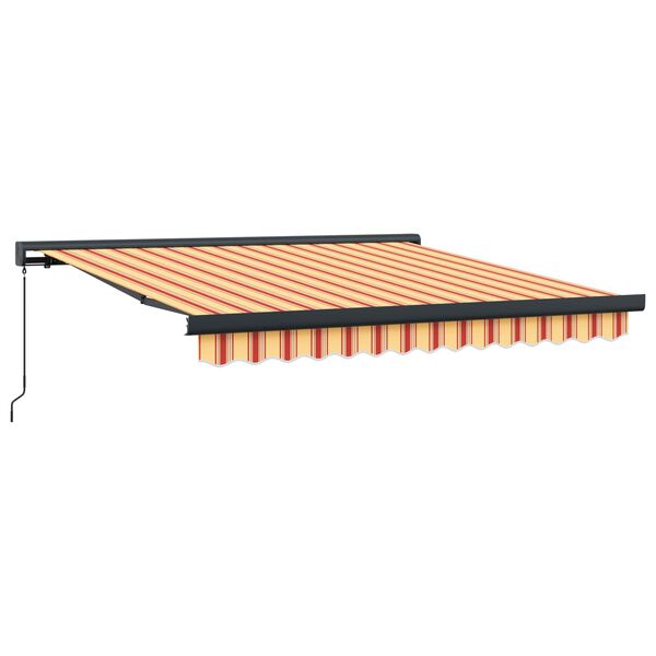 vidaXL Skrovita tenda Žuta i narančasta 350 x 250 cm Tkanina i Metal