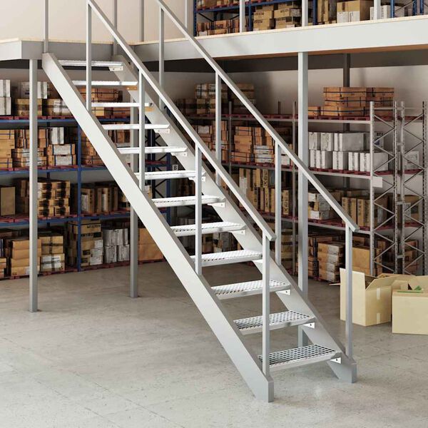 vidaXL Rešetkasta stepenica 60 x 24 x 7 cm od pocinčanog čelika