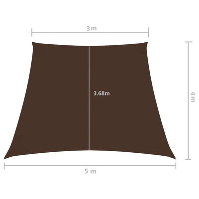 vidaXL Jedro protiv sunca od tkanine Oxford trapezno 3/5 x 4 m smeđe