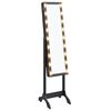 vidaXL Samostojeće ogledalo s LED svjetlima crno 34 x 37 x 146 cm