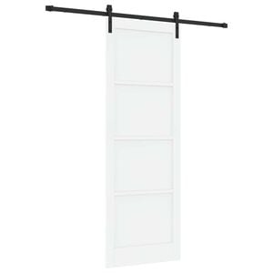vidaXL Klizna vrata Bijela i crna 83 x 232 cm Masivna borovina