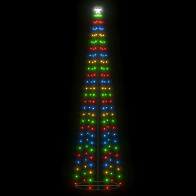 vidaXL Ukrasno stožasto božićno drvce šareno 136 LED žarulja 70x240 cm