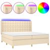 vidaXL Krevet box spring s madracem LED krem 200x200 cm od tkanine