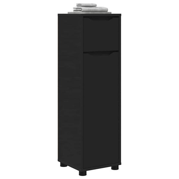 vidaXL Kupaonski ormar Crna 30,5 x 30 x 101 cm Konstruirano drvo