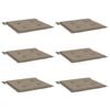 vidaXL Jastuci za vrtne stolice 6 kom smeđesivi 50x50x4 cm od tkanine