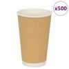 vidaXL papirnate &scaron;alice za kavu 500 kom 16 oz 400 ml smeđe