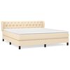 vidaXL Krevet s oprugama i madracem krem 160x200 cm od tkanine