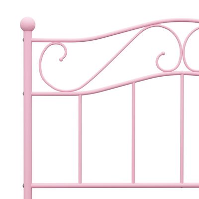 vidaXL Okvir za krevet ružičasti metalni 90 x 200 cm