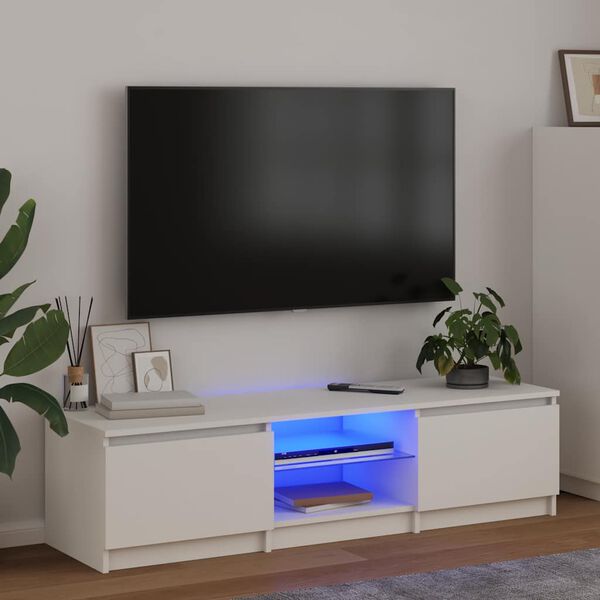 vidaXL TV ormarić s LED svjetlima bijeli 140 x 40 x 36 cm